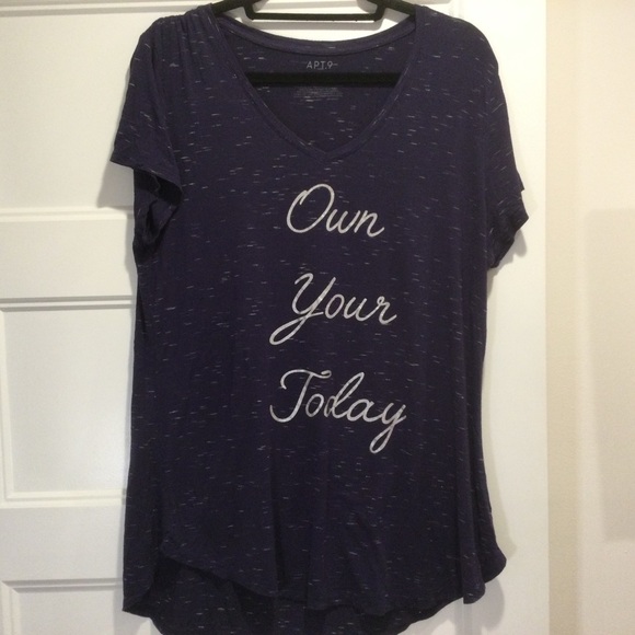 Own Your Today Navy V-Neck Tee Size XL - Picture 1 of 4